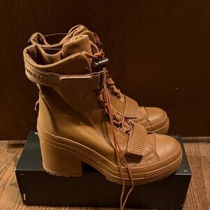 Stylish Tan Lace-Up Women's Boots